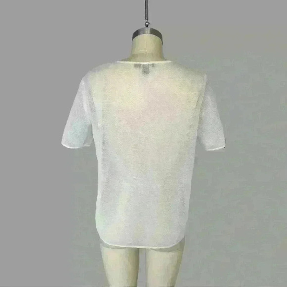 DKNY  Mesh Fabric Crew Neck Tee Size S - Picture 2 of 5